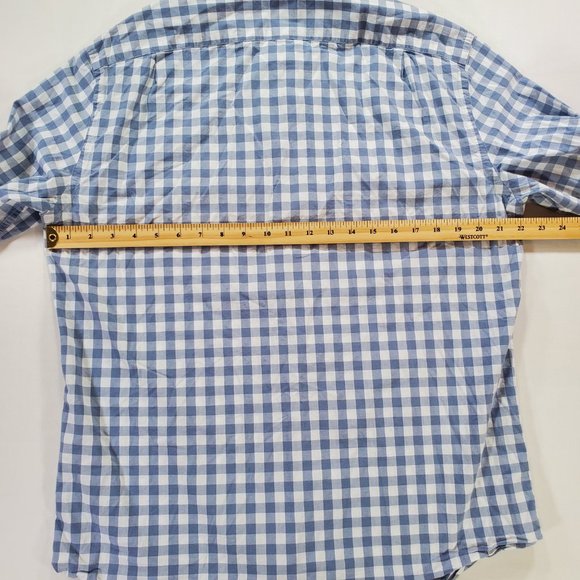 J Crew Flex Shirt Men Large Gray Gingham Slim Fit Stretch Casual Button Down - Picture 11 of 14